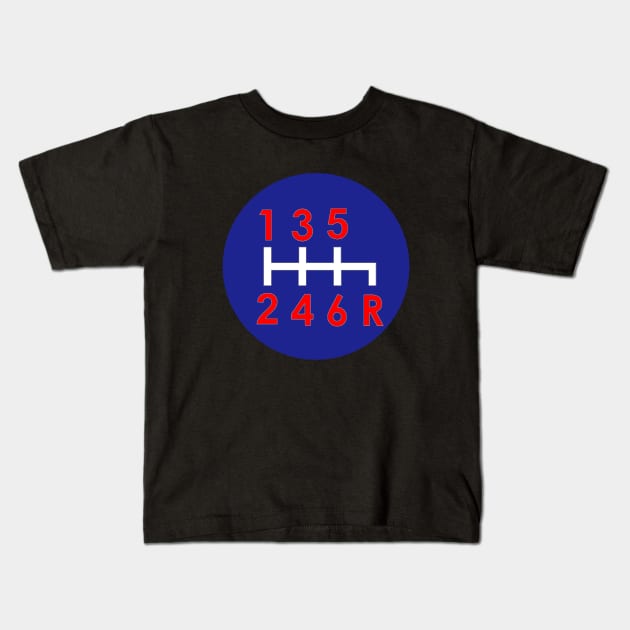 6 speed manual transmission logo Kids T-Shirt by etihi111@gmail.com